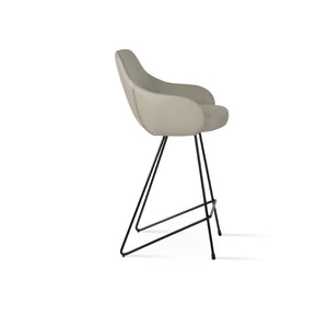Soho Concept Gazel Arm Cat-wire Bar & Counter Stools - Modern Design, Soft Leatherette, 2-year Guarantee, Turkiye Light Grey,Black  Soho-concept-dining-chair-08682