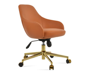 Soho Concept Gazel Arm Office Chair: Premium Camira Yoredale Boucle Fabric, Ergonomic Comfort & 10-year Warranty Gold  Soho-concept-dining-chair-11835