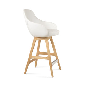 Soho Concept Gazel Arm Barstools & Counterstools - Solid Beech Wood, Elegant Upholstery, 10-year Guarantee Ash,Natural,White  Soho-concept-dining-chair-08683