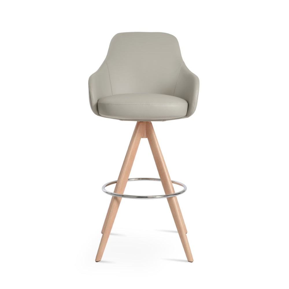 Soho Concept Gazel Arm Barstools & Counterstools - Elegant Swivel Design With Leatherette Upholstery & 2-year Guarantee Natural,Light Grey  Soho-concept-dining-chair-08686