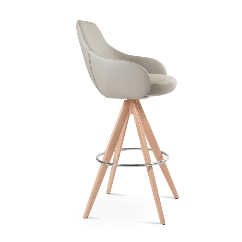 Soho Concept Gazel Arm Barstools & Counterstools - Elegant Swivel Design With Leatherette Upholstery & 2-year Guarantee Natural,Light Grey  Soho-concept-dining-chair-08686