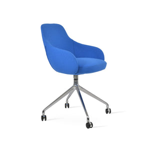 Soho Concept Gazel Arm Large Office Chair - Premium Camira Boucle Fabric, 10-year Guarantee, Stylish & Durable Blue  Soho-concept-dining-chair-03899