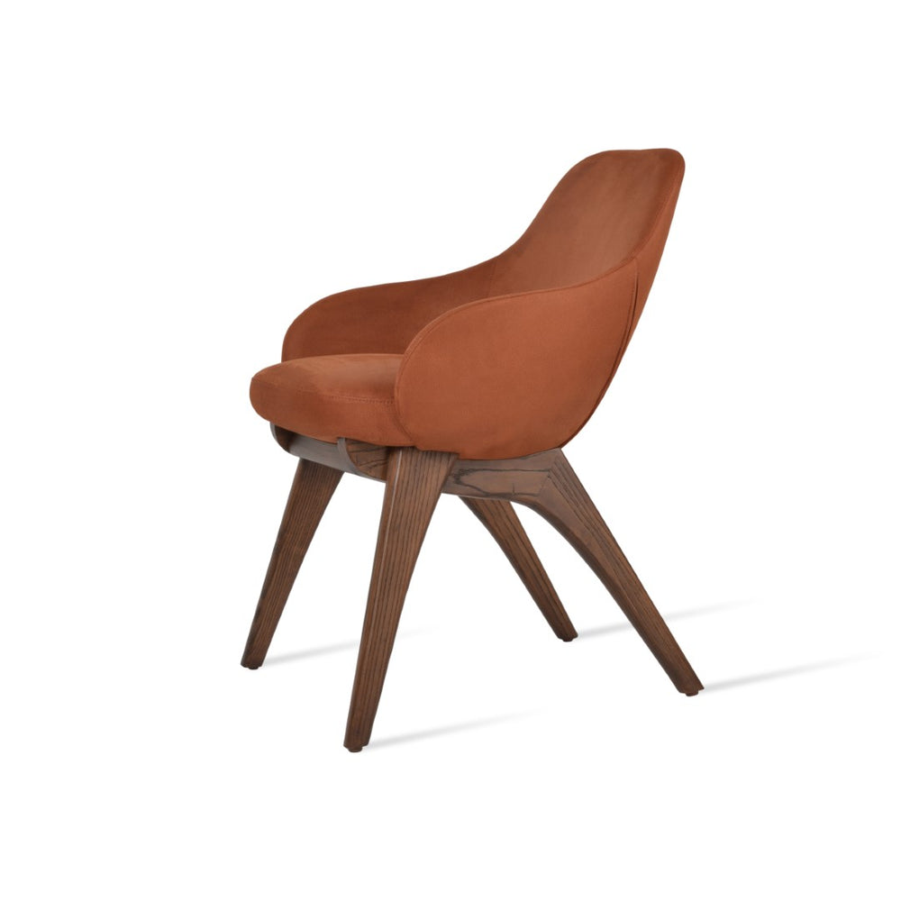 Soho Concept Gazel Arm Pr- Dining Chair: Luxurious Upholstered Comfort In Boucle, Velvet, Nubuck & 10-year Guarantee Walnut  Soho-concept-dining-chair-03998