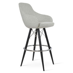 Soho Concept Gazel Arm Mw Counter & Bar Stools | Ergonomic Comfort, Durable Wool Fabric, 10-year Guarantee, Black/Silver Black,Silver  Soho-concept-dining-chair-08679