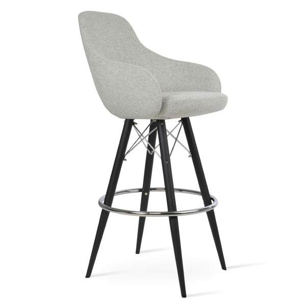 Soho Concept Gazel Arm Mw Counter & Bar Stools | Ergonomic Comfort, Durable Wool Fabric, 10-year Guarantee, Black/Silver Black,Silver  Soho-concept-dining-chair-08679