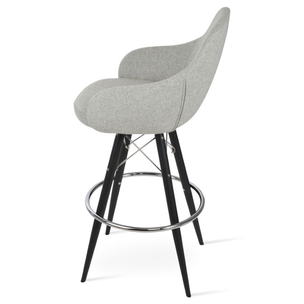 Soho Concept Gazel Arm Mw Counter & Bar Stools | Ergonomic Comfort, Durable Wool Fabric, 10-year Guarantee, Black/Silver Black,Silver  Soho-concept-dining-chair-06866