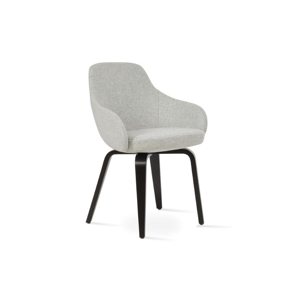 Soho Concept Gazel Arm Ana Counter & Bar Stools: Stylish Wool Fabric, 10-year Guarantee, Multiple Finishes! Silver  Soho-concept-dining-chair-03838