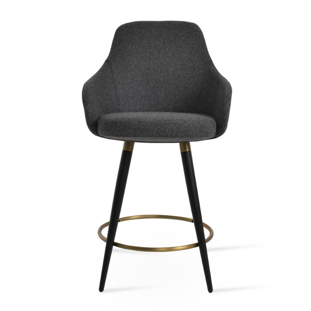 Soho Concept Gazel Arm Ana Barstools & Counterstools - Stylish Wool Fabric, 10-year Guarantee, Metal Legs & Comfort Black,Gold,Dark Grey  Soho-concept-dining-chair-08676