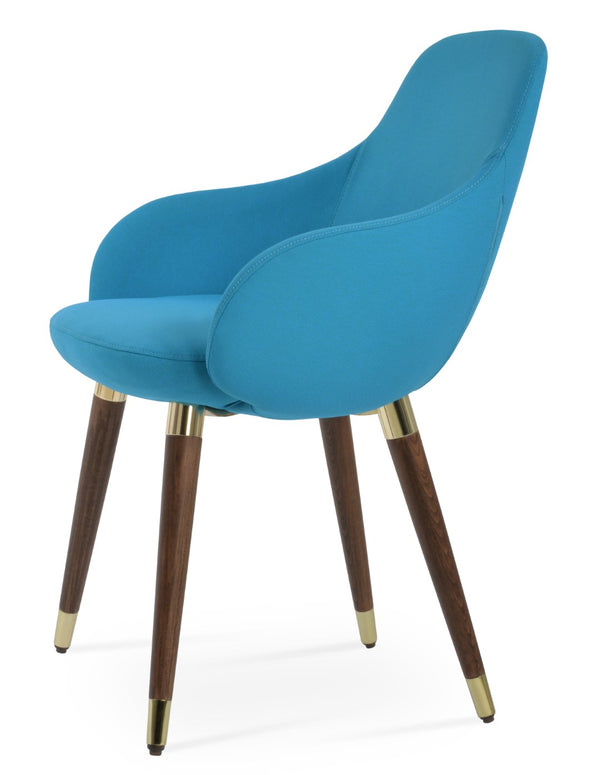 Soho Concept Gazel Arm Wood Counter & Bar Chair - Stylish Solid Beech Design, Luxurious Fabrics, 10-year Guarantee Walnut,Gold,Turquoise  Soho-concept-dining-chair-03993