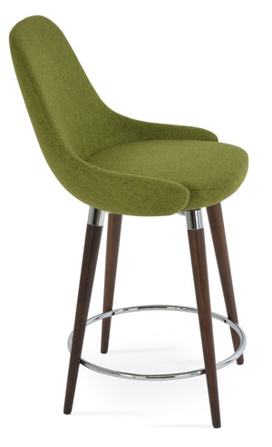 Soho Concept Gazel Lounge Armchair - Elegant Ash Wood & Wool Upholstery, 10-year Guarantee, Crafted In Turkiye Green  Soho-concept-dining-chair-06893