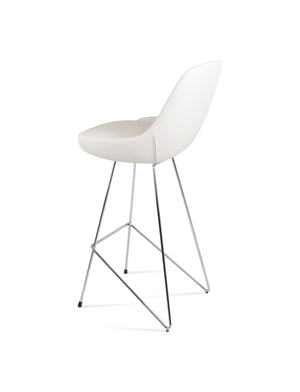 Soho Concept Gazel Cat- Stylish Bar & Counter Stools With Soft Leatherette Upholstery, 2-year Guarantee, Modern Design Chrome,White  Soho-concept-dining-chair-08808