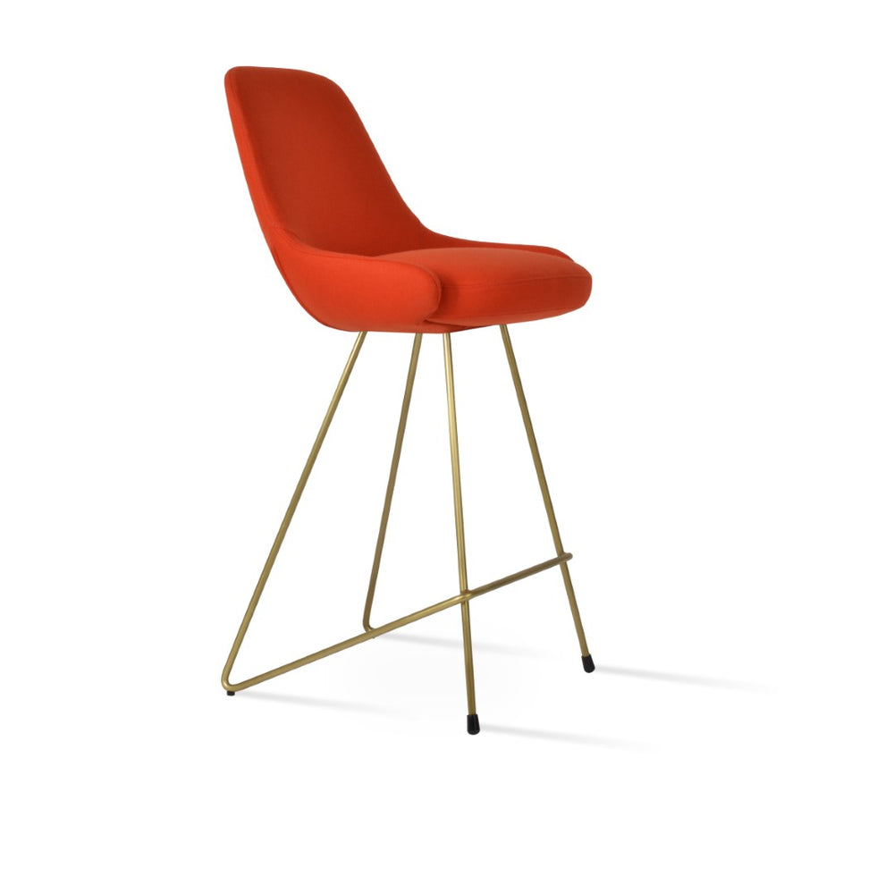 Soho Concept Gazel Cat Barstools & Counterstools - Modern Chrome Design, Durable Wool Fabric, 10-year Guarantee Brass,Orange  Soho-concept-dining-chair-08798