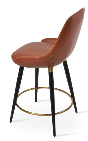 Soho Concept Gazel Ana Barstools & Counterstools – Stylish Leatherette With Brass Accents, 350 Lbs Capacity Black,Gold  Soho-concept-dining-chair-08809