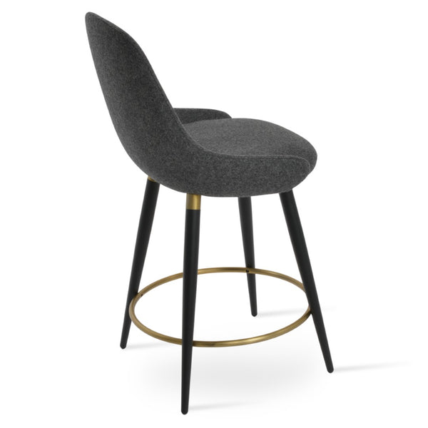 Soho Concept Gazel Ana Barstools & Counterstools – Premium Wool Fabric, 10-year Guarantee, Stylish Metal Base Dark Grey,Black,Gold  Soho-concept-dining-chair-08810