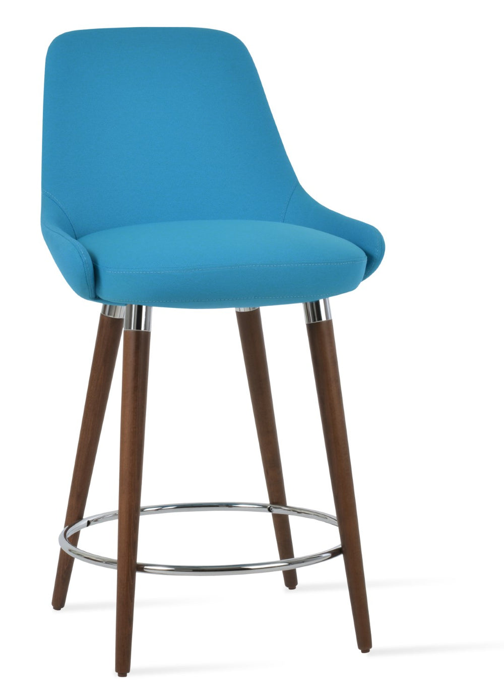 Soho Concept Gazel Arm Wood Counter & Bar Stools – Stylish Upholstered Seating With 10-year Guarantee, 350 Lbs Capacity Walnut,Chrome,Turquoise  Soho-concept-dining-chair-08812
