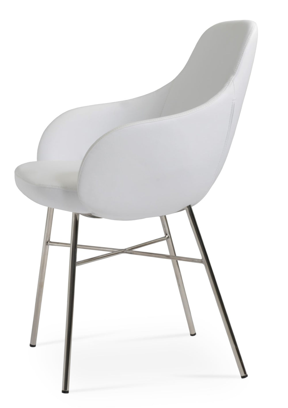 Soho Concept Gazel Cross Dining Chair - Stylish Leatherette Upholstery, Durable Steel Frame, 2-year Guarantee White  Soho-concept-dining-chair-04035