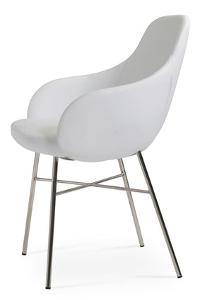 Soho Concept Gazel Cross Dining Chair - Stylish Leatherette Upholstery, Durable Steel Frame, 2-year Guarantee White  Soho-concept-dining-chair-04035