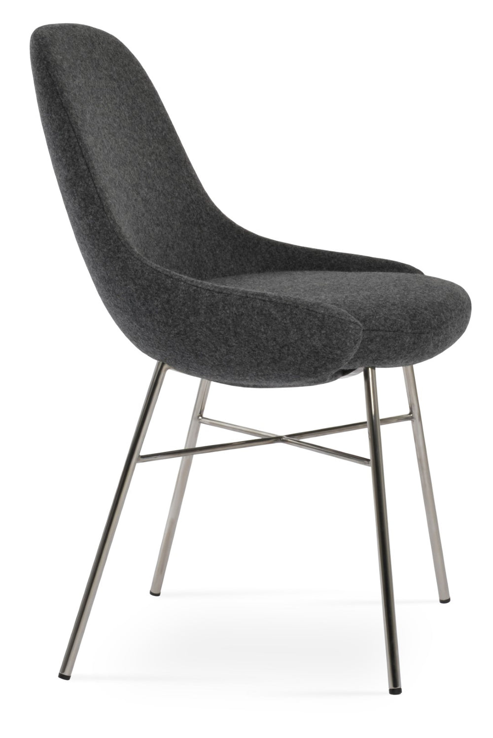 Soho Concept Gazel Cross Dining Chair - Stylish Camira Blazer Wool Fabric, 10-year Guarantee, Durable Design Dark Grey  Soho-concept-dining-chair-04036