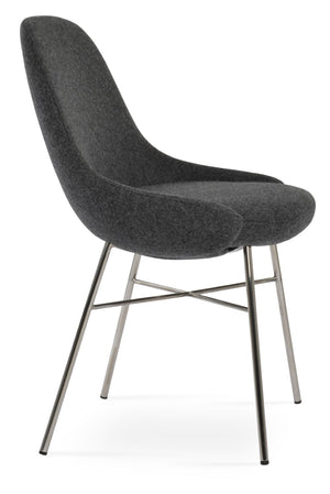 Soho Concept Gazel Cross Dining Chair - Stylish Camira Blazer Wool Fabric, 10-year Guarantee, Durable Design Dark Grey  Soho-concept-dining-chair-04036
