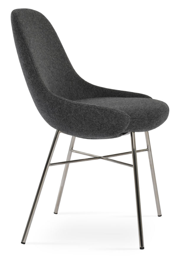 Soho Concept Gazel Cross Dining Chair - Stylish Camira Blazer Wool Fabric, 10-year Guarantee, Durable Design Dark Grey  Soho-concept-dining-chair-04036