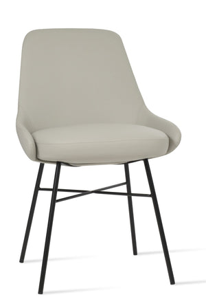 Soho Concept Gazel Cross Dining Chair - Stylish Leatherette Upholstery, Durable Steel Frame, 2-year Guarantee Black,Light Grey  Soho-concept-dining-chair-04023