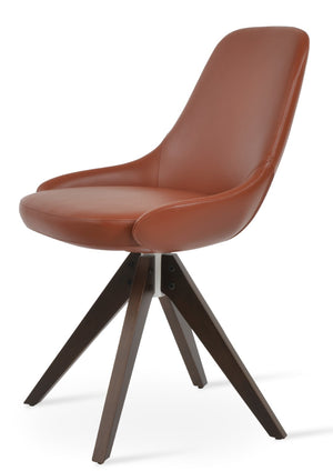Soho Concept Gazel Tower Dining Chair - Soft Leatherette, Chrome/Gold Finish, 2-year Guarantee, Modern Design Cinnamon  Soho-concept-dining-chair-04037