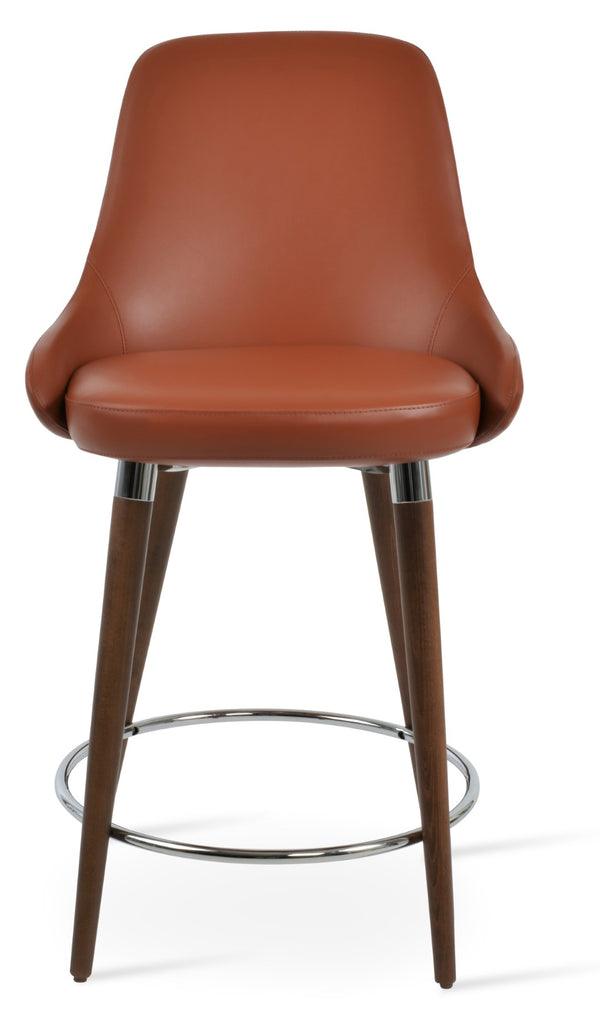 Soho Concept Gazel Tower Dining Chair - Stylish Leatherette Barstools With Chrome Finish, 2-year Guarantee, 300 Lbs Cinnamon  Soho-concept-dining-chair-08816
