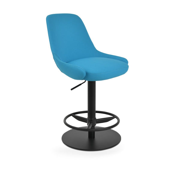 Soho Concept Gazel Adjustable Arm Barstools & Counterstools With Full Footrest In Boucle, Velvet & Nubuck Fabrics Turquoise,Black  Soho-concept-dining-chair-08817