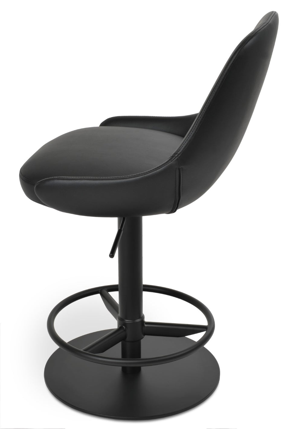 Soho Concept Gazel Adjustable Arm Piston Stool With Full Footrest - Stylish Leatherette Barstool, 2-year Warranty White  Soho-concept-dining-chair-08771