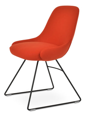 Soho Concept Gazel Wire Dining Chair With Camira Blazer Wool Upholstery - 10-year Guarantee, Stylish Designs! Black,Orange  Soho-concept-dining-chair-04064