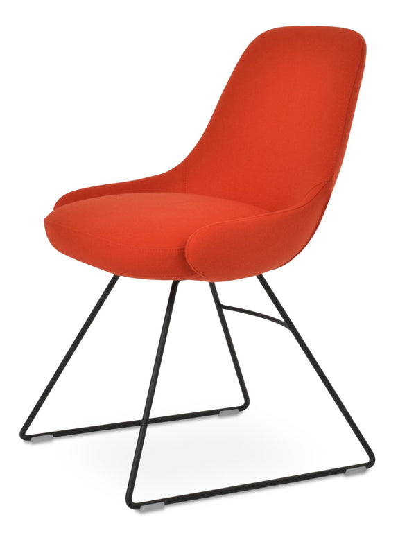 Soho Concept Gazel Wire Dining Chair With Camira Blazer Wool Upholstery - 10-year Guarantee, Stylish Designs! Black,Orange  Soho-concept-dining-chair-04064