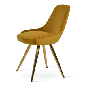Soho Concept Gazel Star Dining Chair - Elegant Steel Base, Luxurious Fabrics, 10-year Guarantee, Adjustable Height Gold  Soho-concept-dining-chair-04049