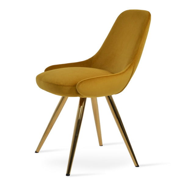 Soho Concept Gazel Star Dining Chair - Elegant Steel Base, Luxurious Fabrics, 10-year Guarantee, Adjustable Height Gold  Soho-concept-dining-chair-04049
