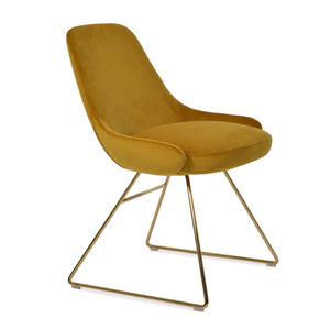 Soho Concept Gazel Tower Dining Chair - Elegant Upholstery, Durable Fabrics, 10-year Guarantee, Luxury Base Options Tumeric  Soho-concept-dining-chair-04052