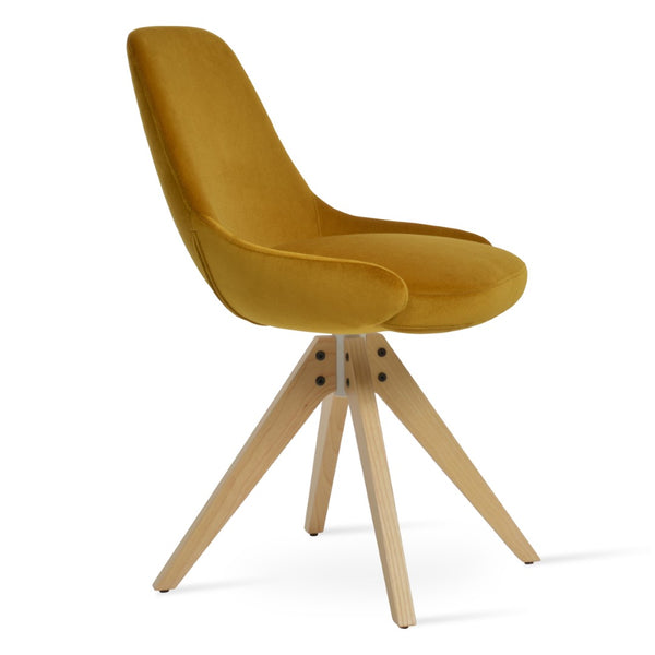 Soho Concept Gazel Pyramid Wood Swivel Dining Chair - Premium Upholstery, Solid Wood Base, 10-year Guarantee! Natural,Ash  Soho-concept-dining-chair-04047