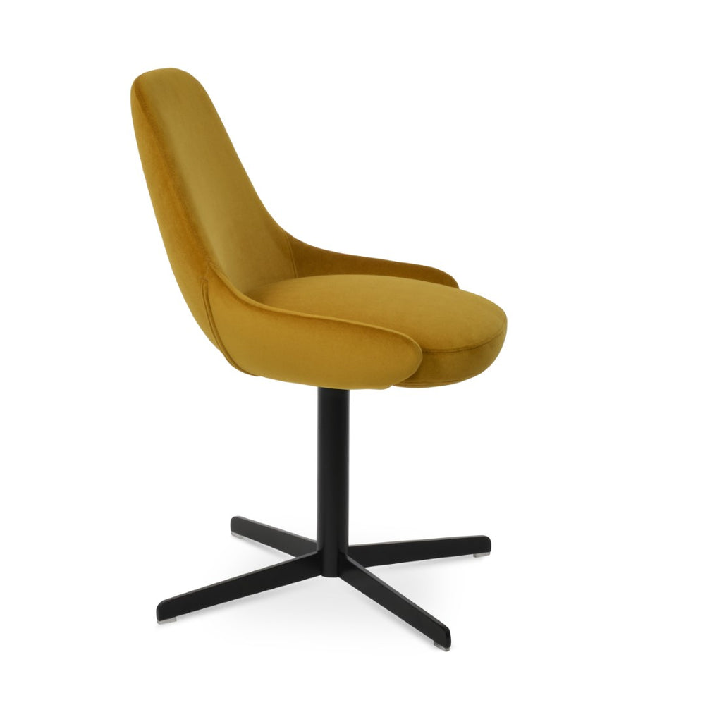 Soho Concept Gazel 4 Star Swivel Dining Chair - Stylish Comfort In Boucle, Velvet & Nubuck Fabrics With 10-year Warranty Black  Soho-concept-dining-chair-04038