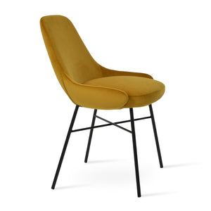 Soho Concept Gazel Cross Dining Chair - Stylish Boucle, Velvet & Nubuck Fabrics With 10-year Guarantee, Turquoise Black  Soho-concept-dining-chair-04040