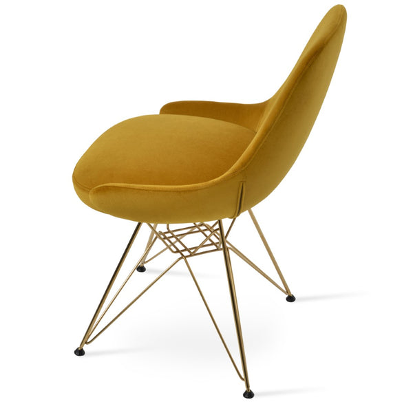 Soho Concept Gazel Tower Dining Chair - Elegant Upholstery, Durable Fabrics, 10-year Guarantee, Luxury Base Options Gold,Brass  Soho-concept-dining-chair-04051