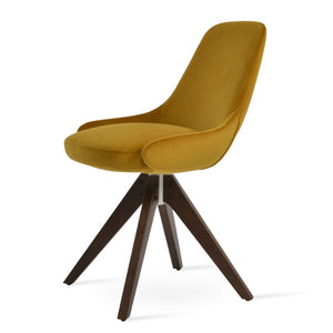 Soho Concept Gazel Pyramid Wood Swivel Dining Chair - Premium Upholstery, Solid Wood Base, 10-year Guarantee! Walnut  Soho-concept-dining-chair-04046