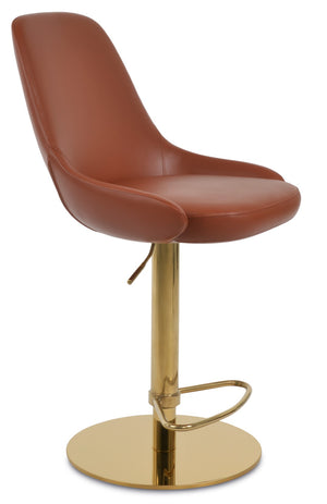 Soho Concept Falcon Piston Half Foot Rest Barstools & Counterstools - Adjustable Heights, Luxurious Fabrics & Styles Gold  Soho-concept-dining-chair-08822