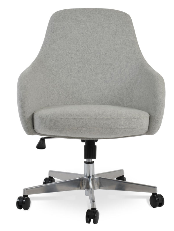 Soho Concept Gazel Arm Office Chair - Premium Camira Wool & Boucle Fabric, 10-year Guarantee, Adjustable Comfort Silver  Soho-concept-dining-chair-12695