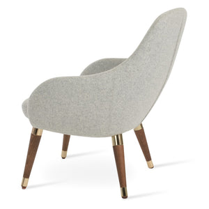 Soho Concept Gazel Lounge Armchair - Premium Wool Upholstery, Solid Beech Wood Base, 10-year Guarantee, Chic Design Walnut,Gold,Silver  Soho-concept-dining-chair-13128