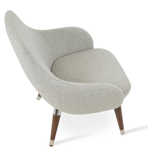 Soho Concept Gazel Lounge Armchair - Premium Wool Upholstery, Solid Beech Wood Base, 10-year Guarantee, Chic Design Walnut,Chrome,Silver  Soho-concept-dining-chair-13135