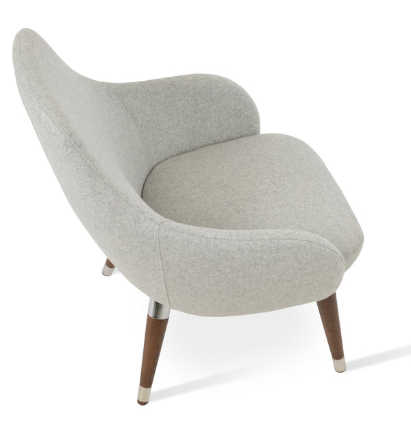 Soho Concept Gazel Lounge Armchair - Premium Wool Upholstery, Solid Beech Wood Base, 10-year Guarantee, Chic Design Walnut,Chrome,Silver  Soho-concept-dining-chair-13135