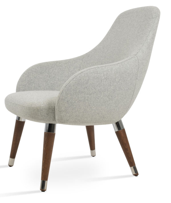 Soho Concept Gazel Lounge Armchair - Elegant Wood Sled Base, Premium Wool Upholstery, 10-year Guarantee, Customizable Walnut,Chrome,Silver  Soho-concept-dining-chair-13134