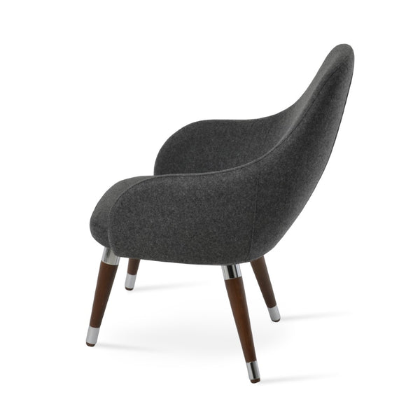 Soho Concept Gazel Lounge Armchair - Premium Wool Upholstery, Solid Beech Wood Base, 10-year Guarantee, Chic Design Walnut,Gold,Dark Grey  Soho-concept-dining-chair-13137