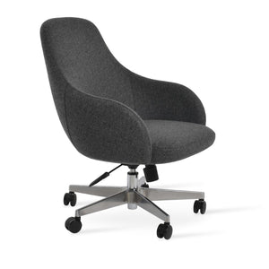 Soho Concept Gazel Lounge Armchair - Luxurious Camira Blazer Wool & Synergy Fabrics, 10-year Guarantee, Dark Grey Dark Grey  Soho-concept-dining-chair-11853
