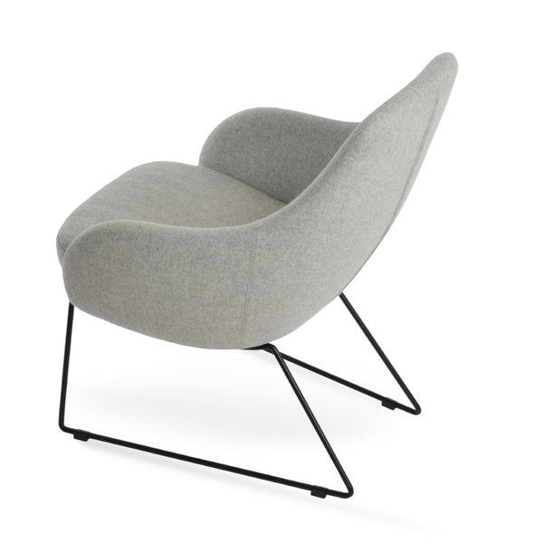 Soho Concept Gazel Lounge Chair In Premium Boucle Wool Fabric - 10-year Guarantee, Stylish Black & Dark Grey Silver,Black  Soho-concept-dining-chair-13141