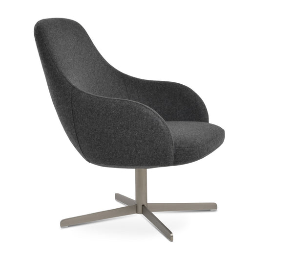 Soho Concept Gazel Lounge Armchair With 4-star Base – Luxurious Dark Grey Wool Fabric & 10-year Guarantee! Dark Grey  Soho-concept-dining-chair-12031