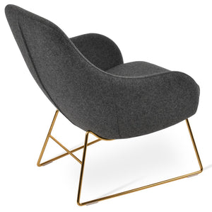 Soho Concept Gazel Lounge Chair In Premium Boucle Wool Fabric - 10-year Guarantee, Stylish Black & Dark Grey Brass,Gold,Dark Grey  Soho-concept-dining-chair-12022